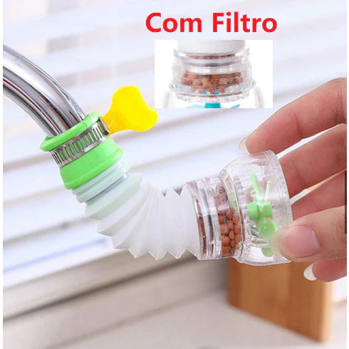 Bico de Torneira Flexível com Arejador e Filtro